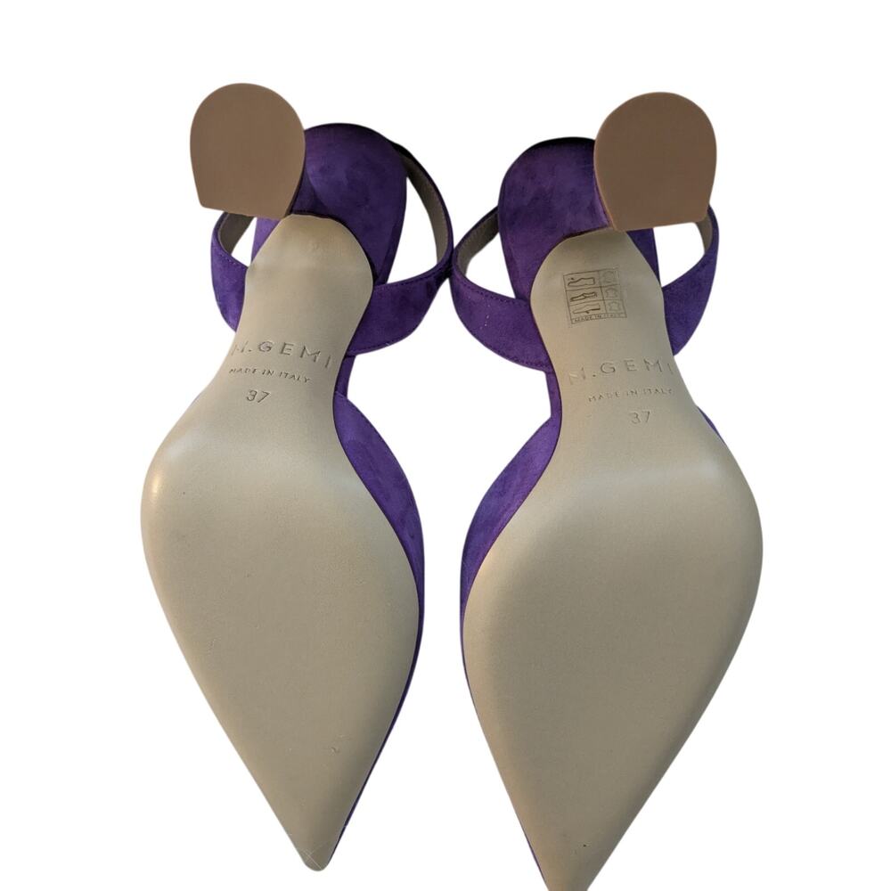 NWOB M. Gemi Sz 37 EU (6.5 US) MIA Mis Due Purple Suede Sandal Pumps - Picture 8 of 9
